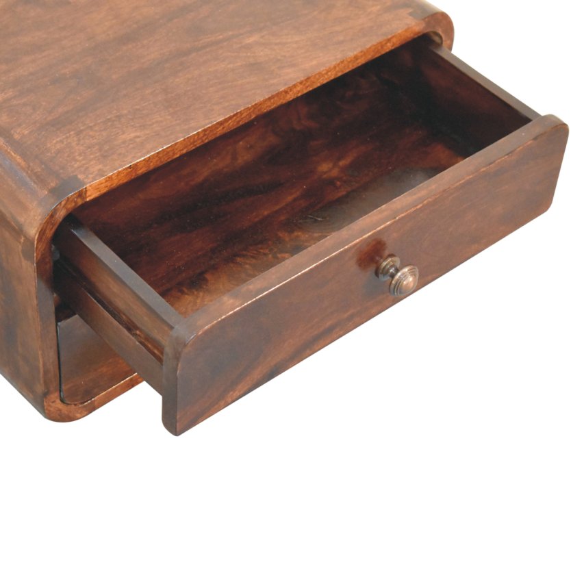 Artisan Furniture Curved California Walnut Wall Mounted Bedside - Artisan Furniture - Flyclothing LLC