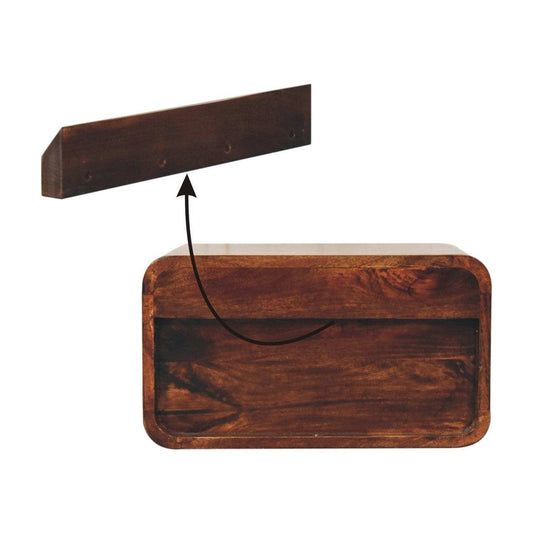 Artisan Furniture Curved California Walnut Wall Mounted Bedside - Artisan Furniture - Flyclothing LLC