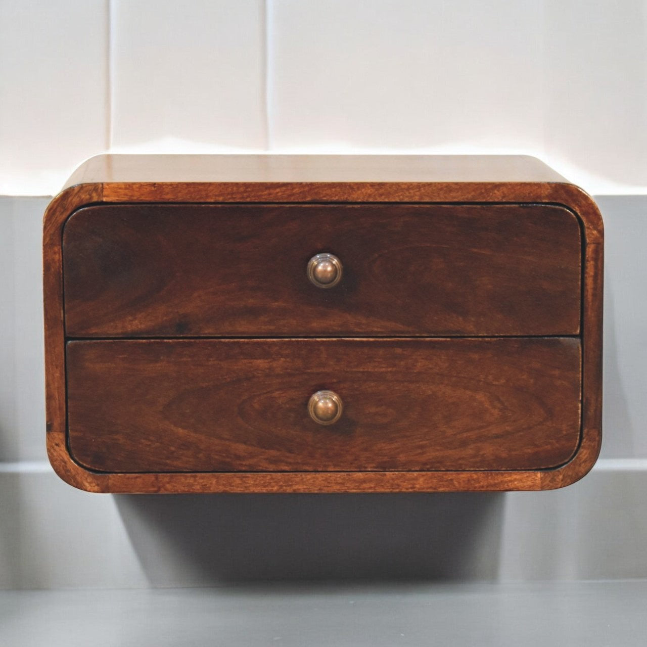 Artisan Furniture Curved California Walnut Wall Mounted Bedside - Artisan Furniture - Flyclothing LLC