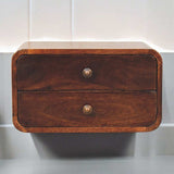 Artisan Furniture Curved California Walnut Wall Mounted Bedside - Artisan Furniture - Flyclothing LLC