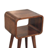 Artisan Furniture Mini Honey Caramel Curved Open Bedside - Artisan Furniture - Flyclothing LLC