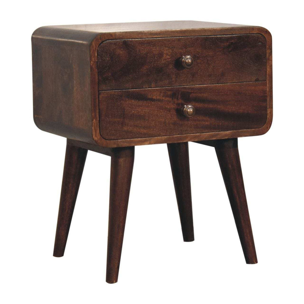 Artisan Furniture Curved California Walnut Bedside - Artisan Furniture - Flyclothing LLC