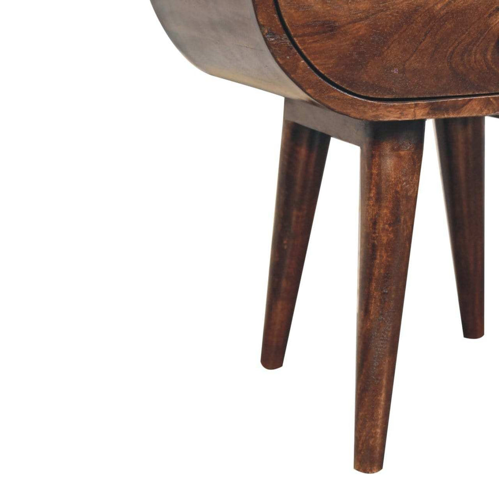 Artisan Furniture California Walnut Circular Bedside with Open Slot - Artisan Furniture - Flyclothing LLC