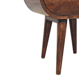 Artisan Furniture California Walnut Circular Bedside with Open Slot - Artisan Furniture - Flyclothing LLC