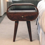 Artisan Furniture California Walnut Circular Bedside with Open Slot - Artisan Furniture - Flyclothing LLC