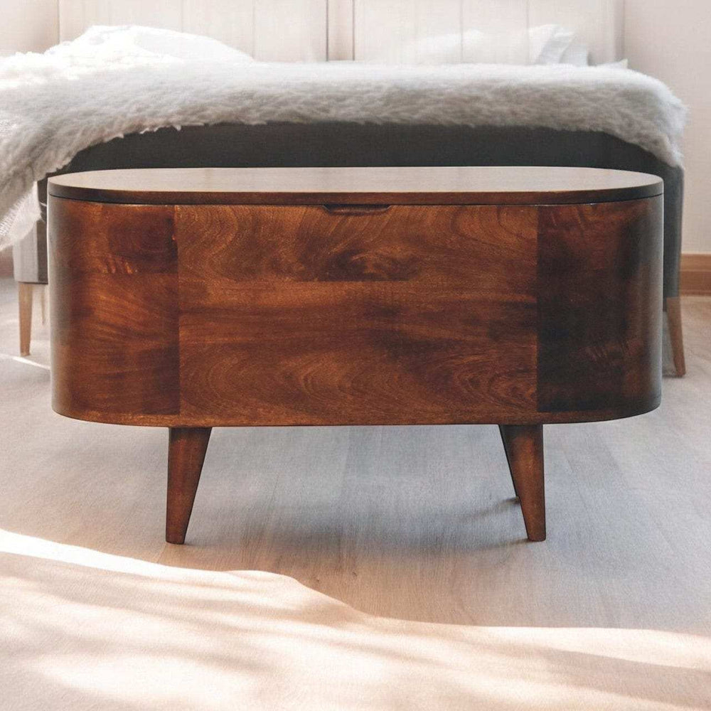Artisan Furniture California Walnut Rounded Lid up Blanket Box - Artisan Furniture - Flyclothing LLC