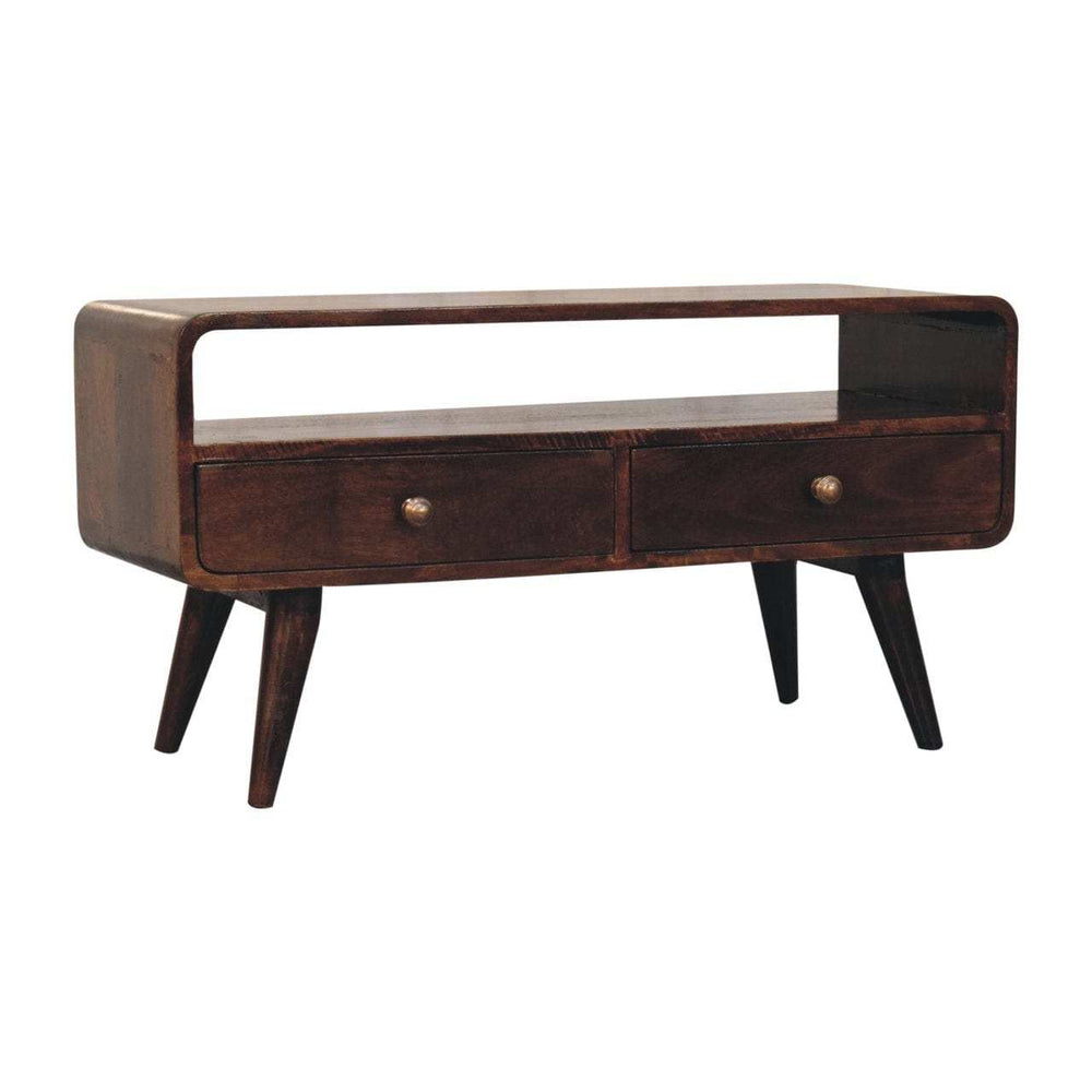 Artisan Furniture Curved California Walnut Media Unit - Artisan Furniture - Flyclothing LLC