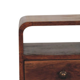 Artisan Furniture Mini Honey Caramel Curved Bedside with Open Slot - Artisan Furniture - Flyclothing LLC