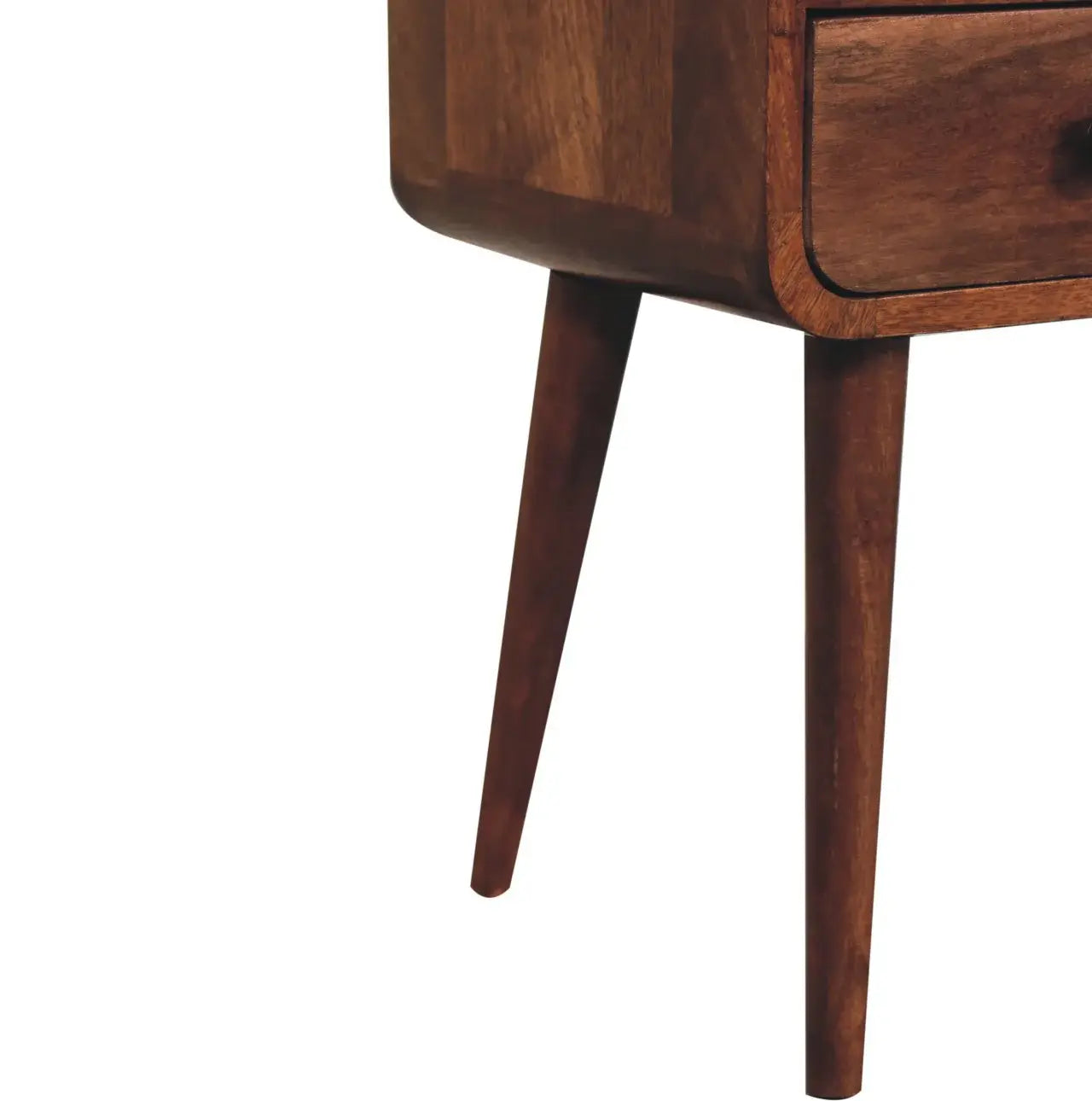 Artisan Furniture Mini Honey Caramel Curved Bedside with Open Slot - Artisan Furniture - Flyclothing LLC