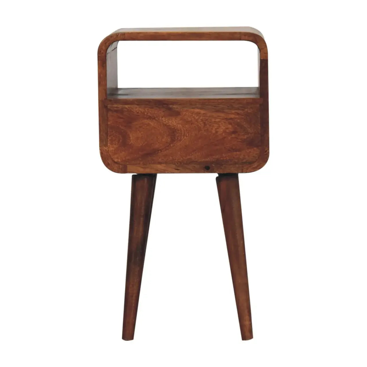 Artisan Furniture Mini Honey Caramel Curved Bedside with Open Slot - Artisan Furniture - Flyclothing LLC