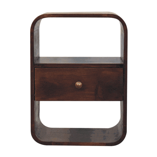 Artisan Furniture California Walnut Curved Edge Bedside - Artisan Furniture - Flyclothing LLC