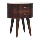 Artisan Furniture California Walnut Rounded Bedside Table - Artisan Furniture - Flyclothing LLC