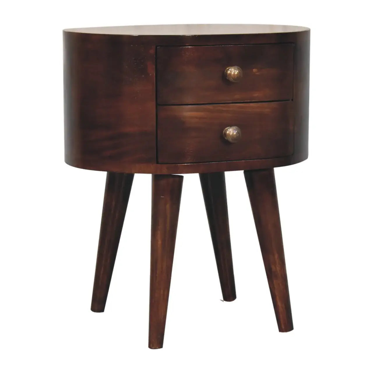 Artisan Furniture California Walnut Rounded Bedside Table - Artisan Furniture - Flyclothing LLC