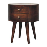 Artisan Furniture California Walnut Rounded Bedside Table - Artisan Furniture - Flyclothing LLC