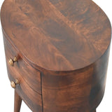 Artisan Furniture California Walnut Rounded Bedside Table - Artisan Furniture - Flyclothing LLC