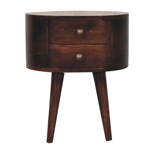 Artisan Furniture California Walnut Rounded Bedside Table - Artisan Furniture - Flyclothing LLC