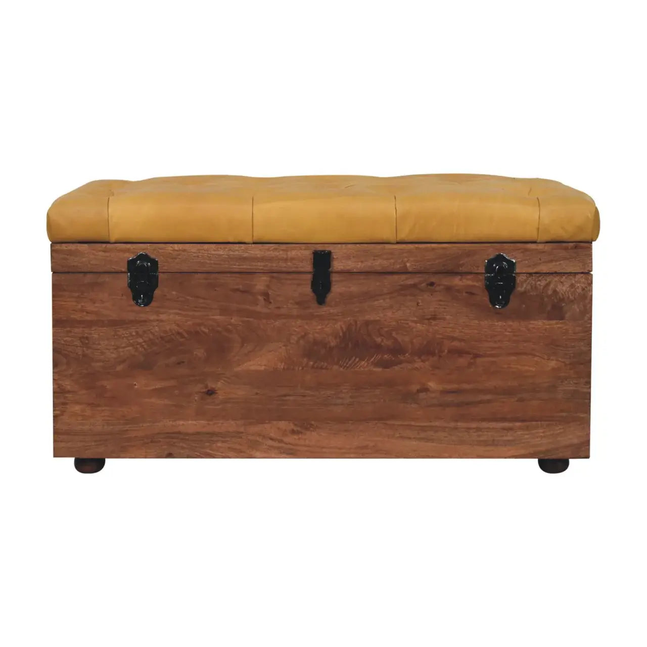 Artisan Furniture Buffalo Hide Honey Caramel Storage Trunk - Artisan Furniture - Flyclothing LLC