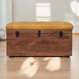 Artisan Furniture Buffalo Hide Honey Caramel Storage Trunk - Artisan Furniture - Flyclothing LLC