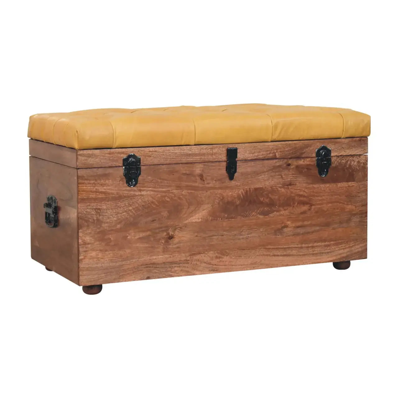 Artisan Furniture Buffalo Hide Honey Caramel Storage Trunk - Artisan Furniture - Flyclothing LLC