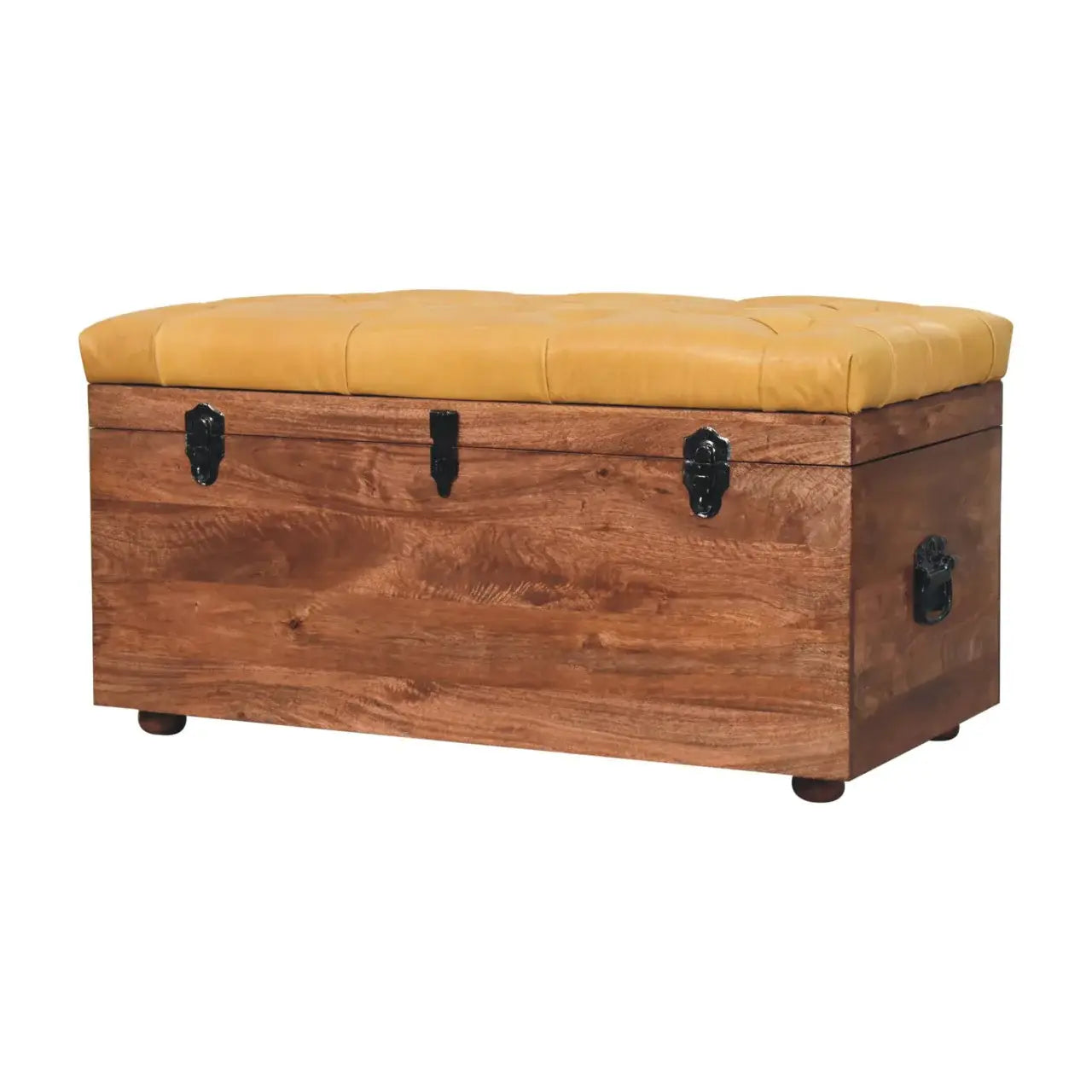 Artisan Furniture Buffalo Hide Honey Caramel Storage Trunk - Artisan Furniture - Flyclothing LLC