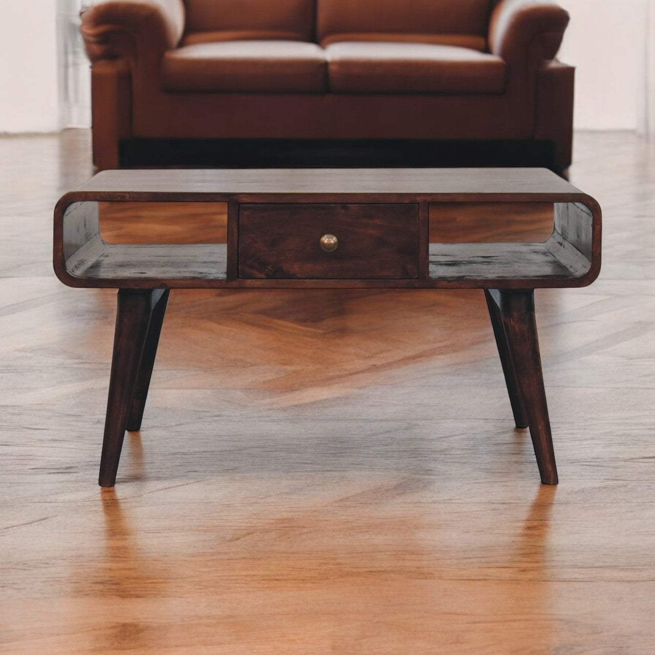 Artisan Furniture Curved California Walnut Coffee Table - Artisan Furniture - Flyclothing LLC