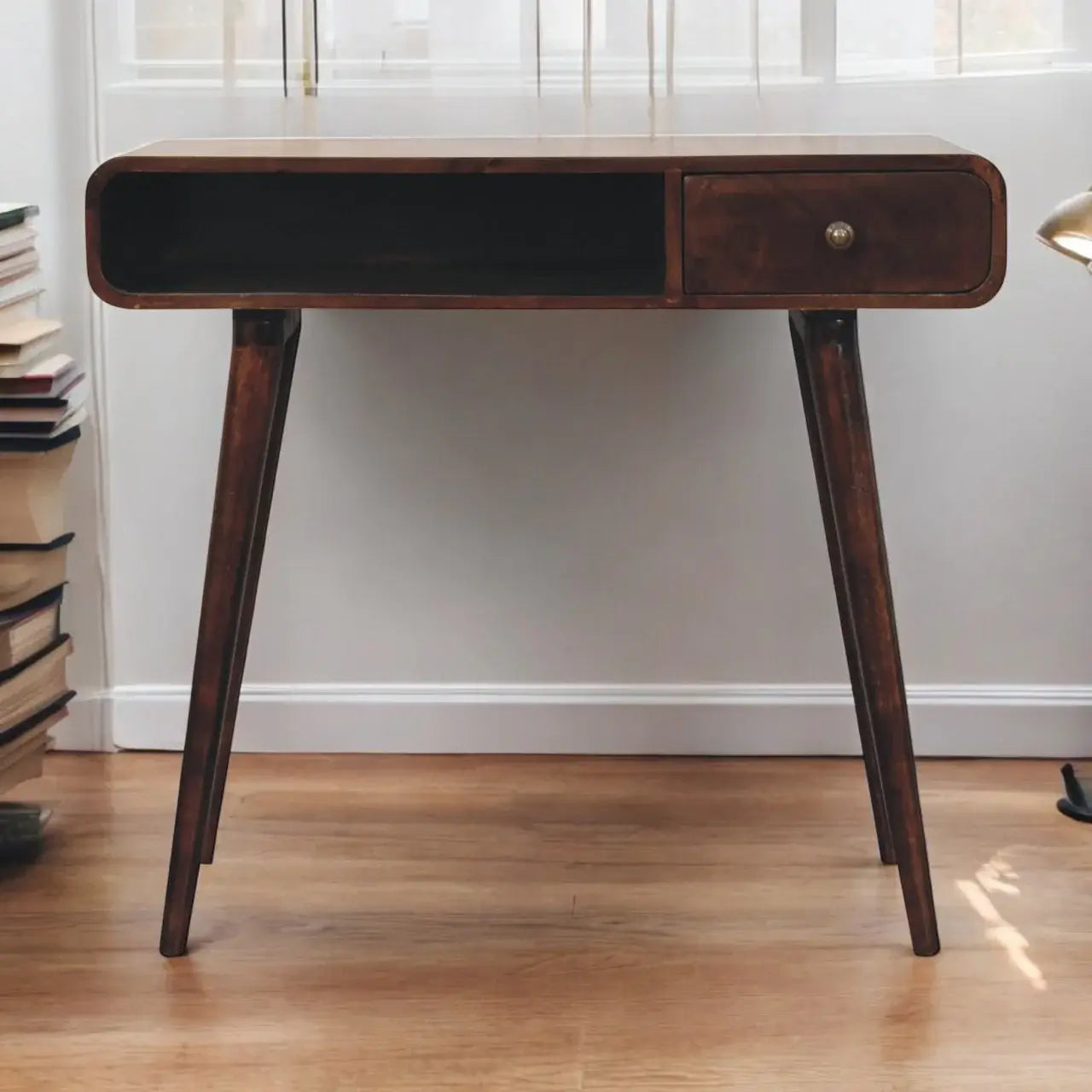 Artisan Furniture Curved California Walnut Writing Desk - Artisan Furniture - Flyclothing LLC