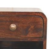 Mini Curved California Walnut Wall Mounted Bedside with Open Slot - Artisan Furniture - Flyclothing LLC