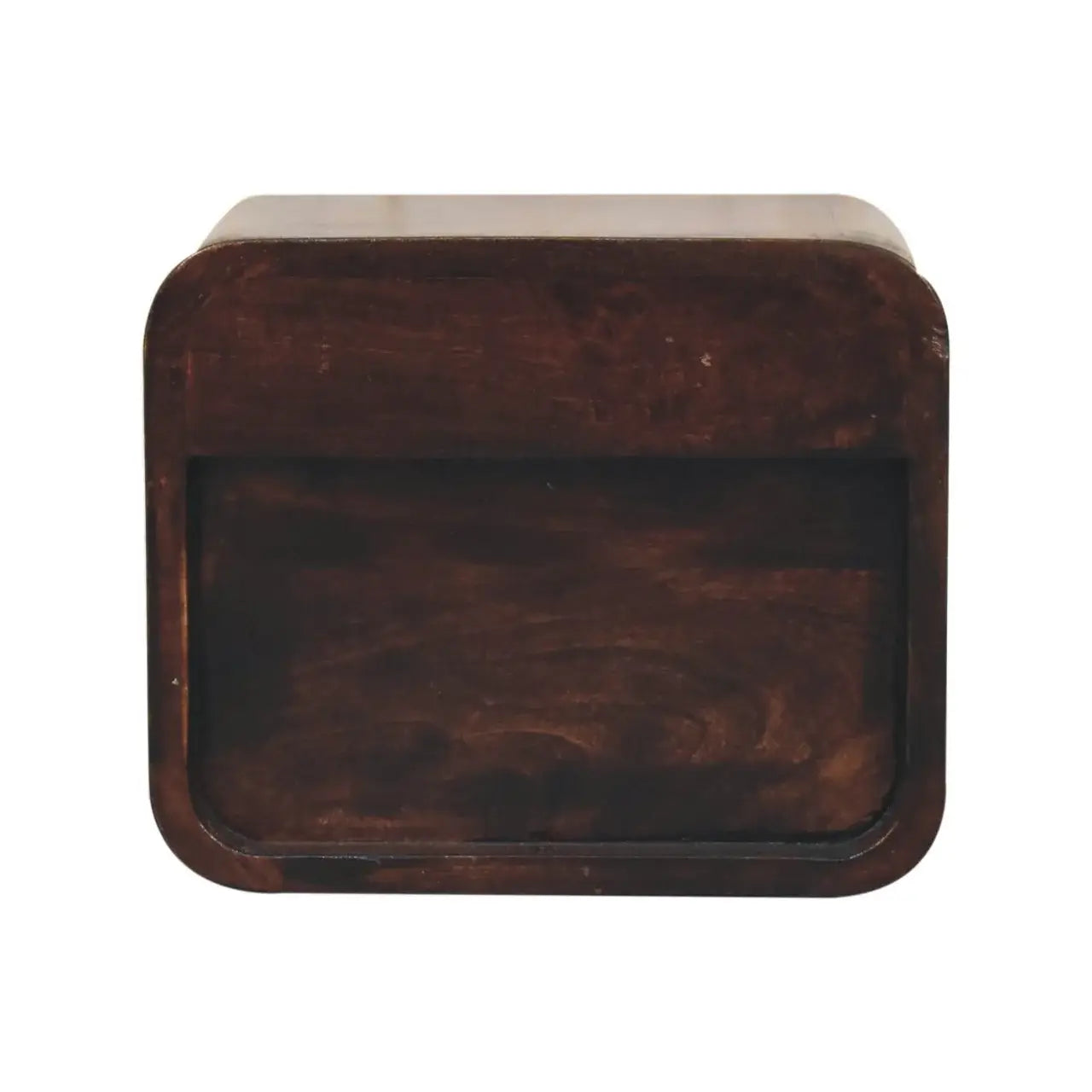 Mini Curved California Walnut Wall Mounted Bedside with Open Slot - Artisan Furniture - Flyclothing LLC
