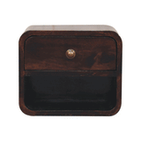 Mini Curved California Walnut Wall Mounted Bedside with Open Slot - Artisan Furniture - Flyclothing LLC