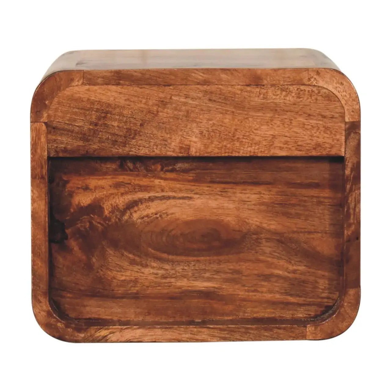 Mini Honey Caramel Wall Mounted Bedside with Open Slot - Artisan Furniture - Flyclothing LLC