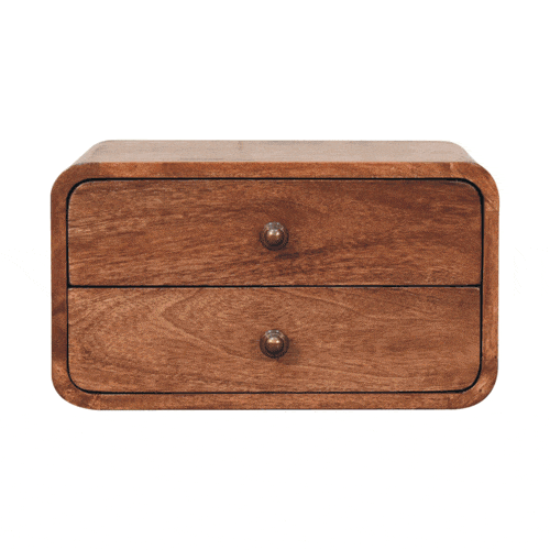 Artisan Furniture Honey Caramel 2 Drawer Floating Bedside - Artisan Furniture - Flyclothing LLC