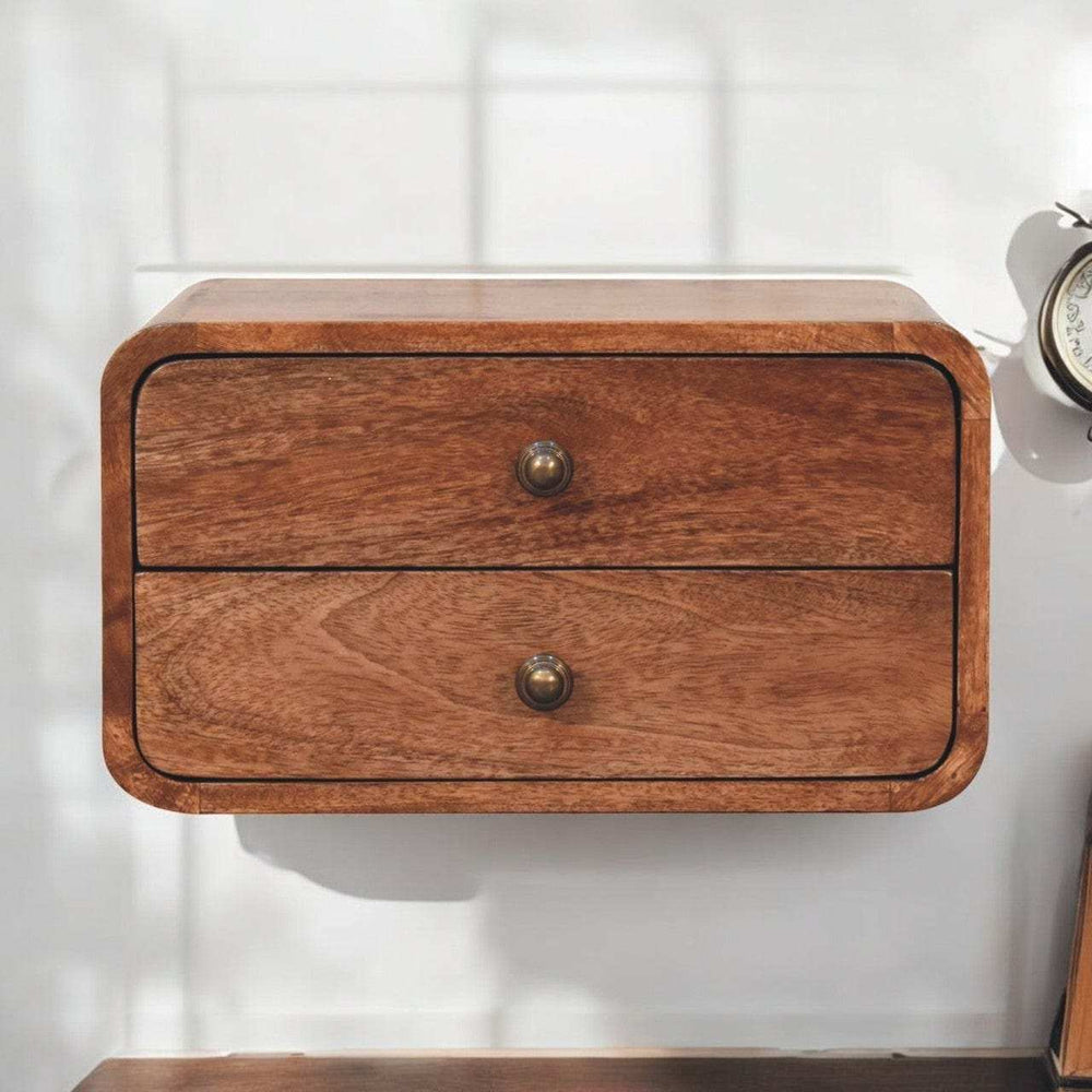 Artisan Furniture Honey Caramel 2 Drawer Floating Bedside - Artisan Furniture - Flyclothing LLC