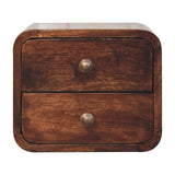 Mini Curved California Walnut Wall Mounted Bedside - Artisan Furniture - Flyclothing LLC