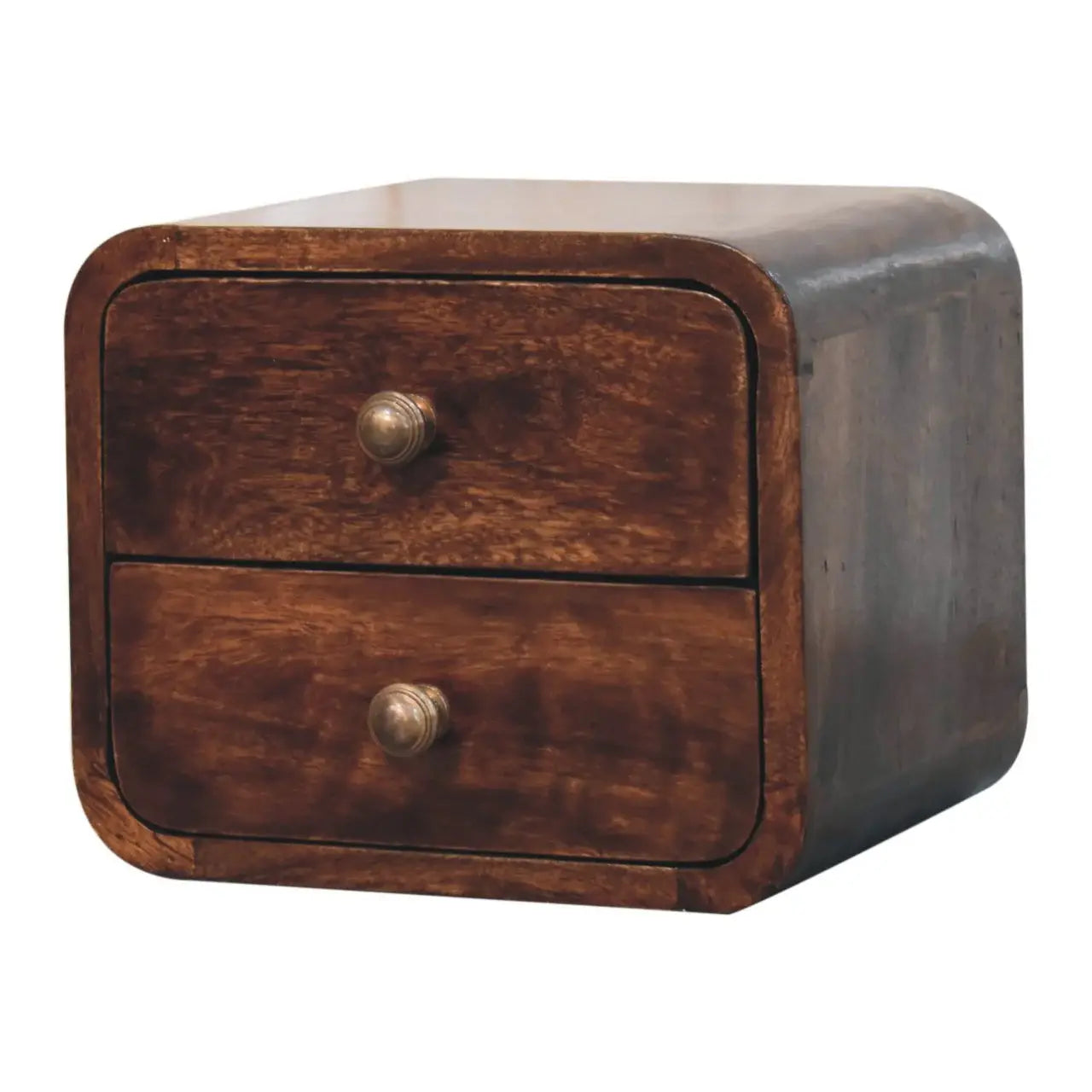 Mini Curved California Walnut Wall Mounted Bedside - Artisan Furniture - Flyclothing LLC