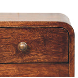 Mini Curved California Walnut Wall Mounted Bedside