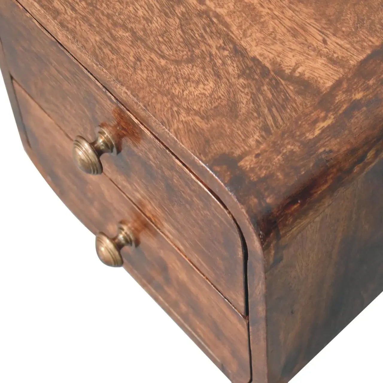 Mini Curved California Walnut Wall Mounted Bedside - Artisan Furniture - Flyclothing LLC