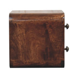 Mini Curved California Walnut Wall Mounted Bedside - Artisan Furniture - Flyclothing LLC