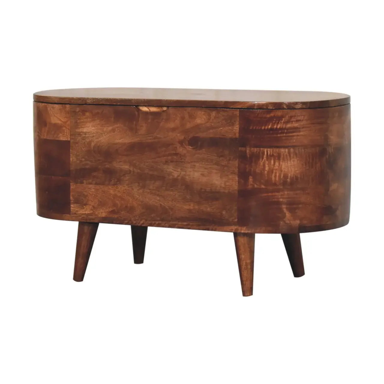Honey Caramel Rounded Lid up Blanket Box - Artisan Furniture - Flyclothing LLC