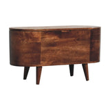 Honey Caramel Rounded Lid up Blanket Box - Artisan Furniture - Flyclothing LLC