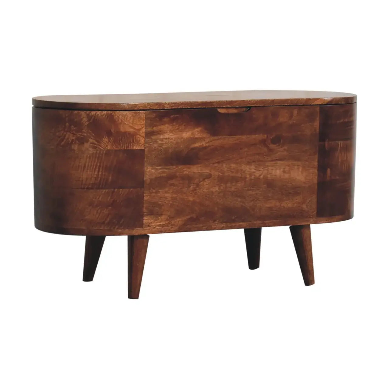Honey Caramel Rounded Lid up Blanket Box - Artisan Furniture - Flyclothing LLC