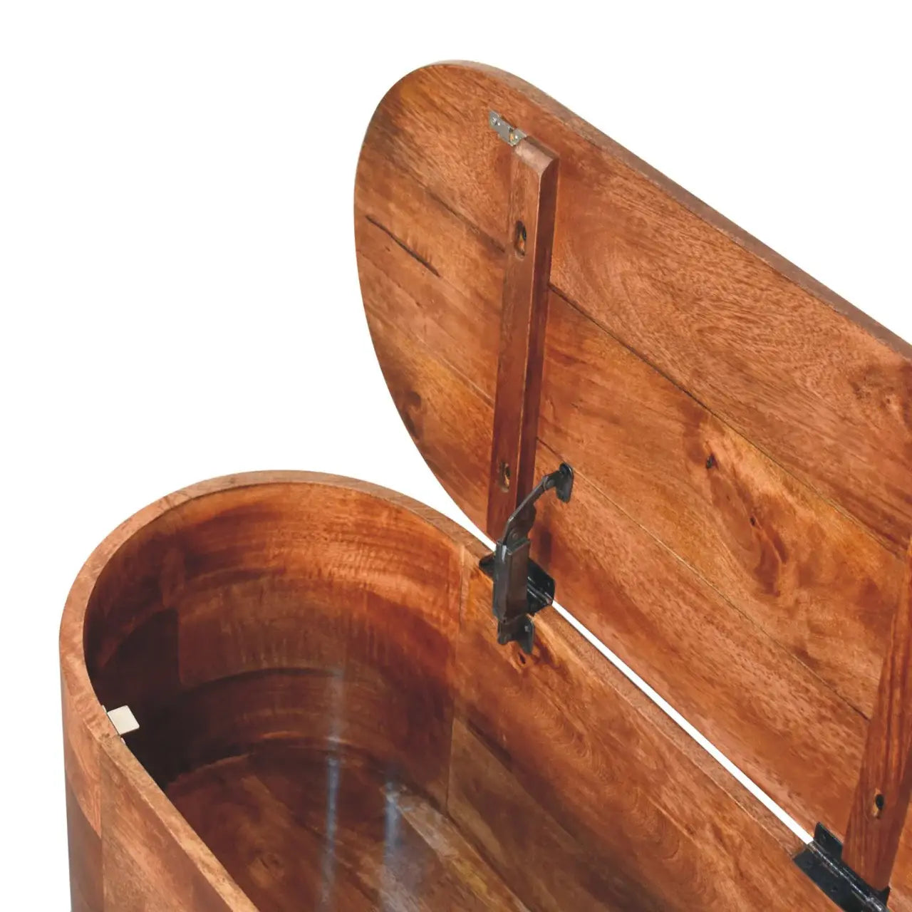 Honey Caramel Rounded Lid up Blanket Box - Artisan Furniture - Flyclothing LLC