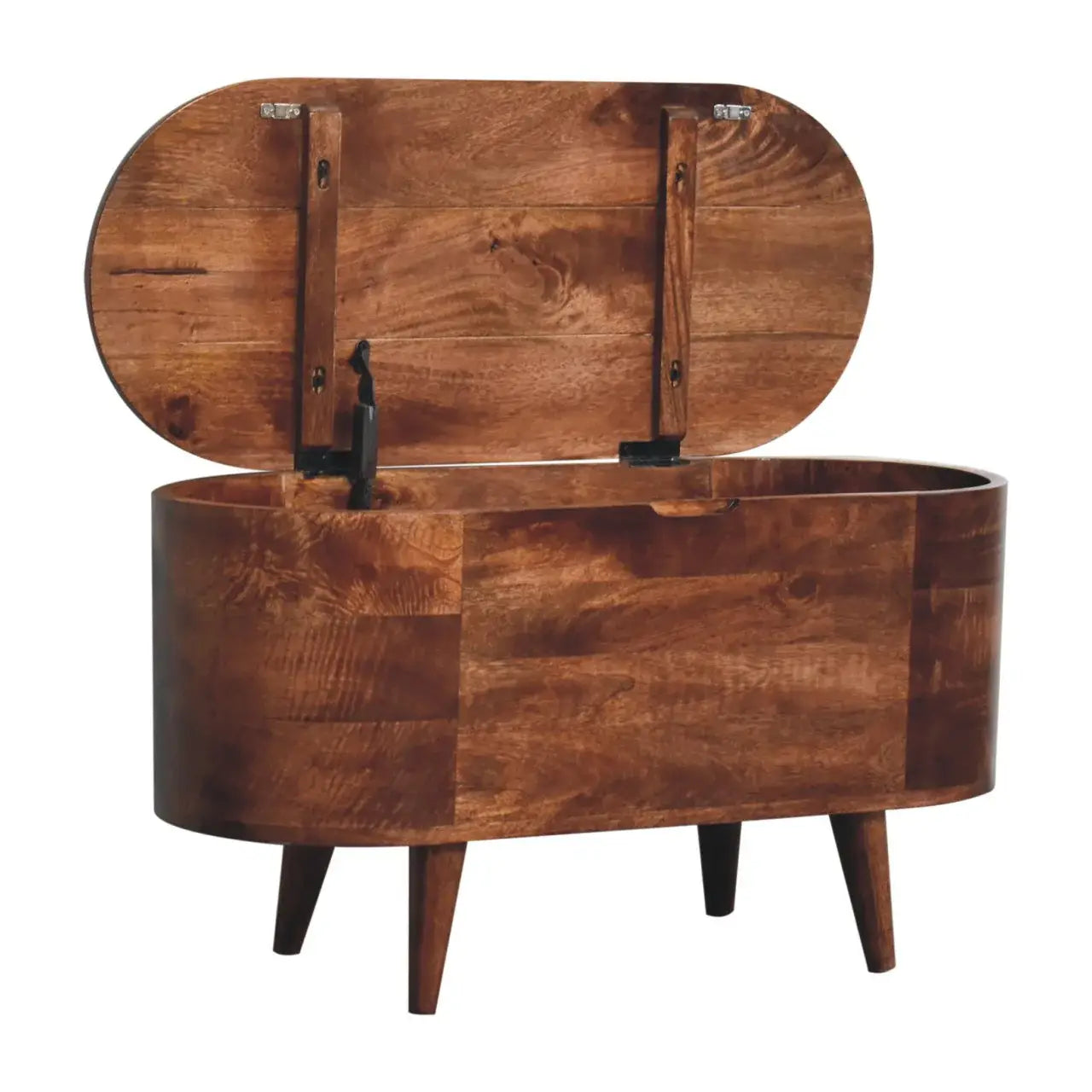 Honey Caramel Rounded Lid up Blanket Box - Artisan Furniture - Flyclothing LLC