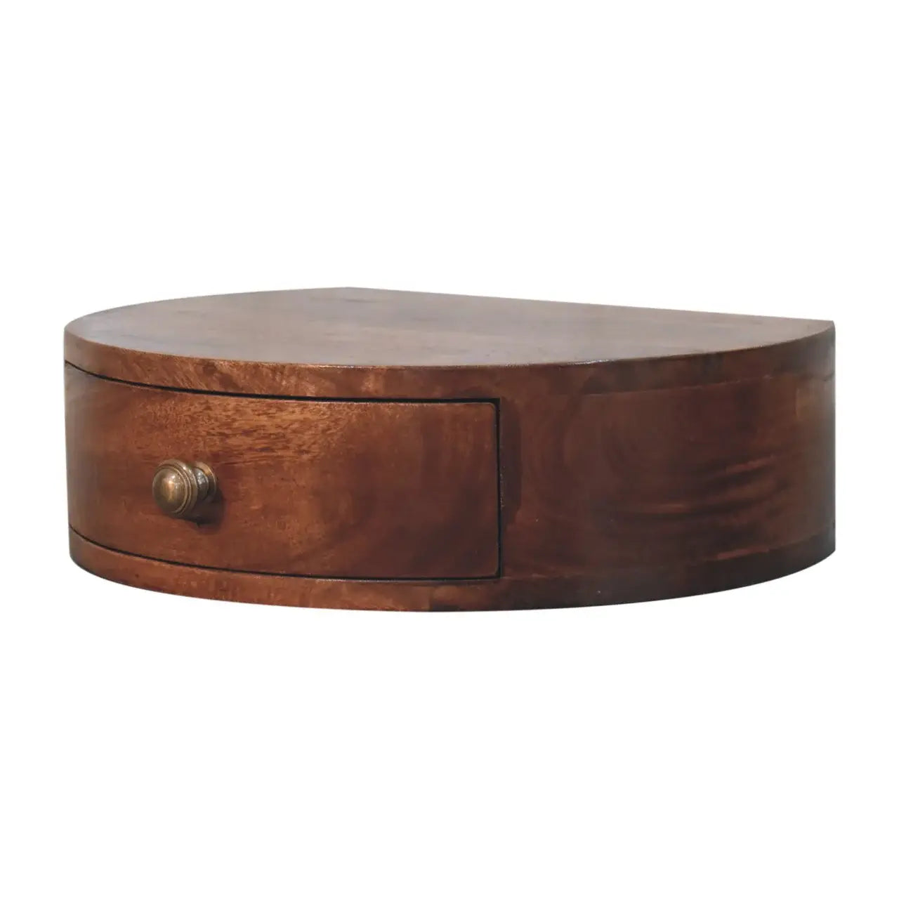 Honey Caramel Wall Mounted Rounded Bedside - Artisan Furniture - Flyclothing LLC