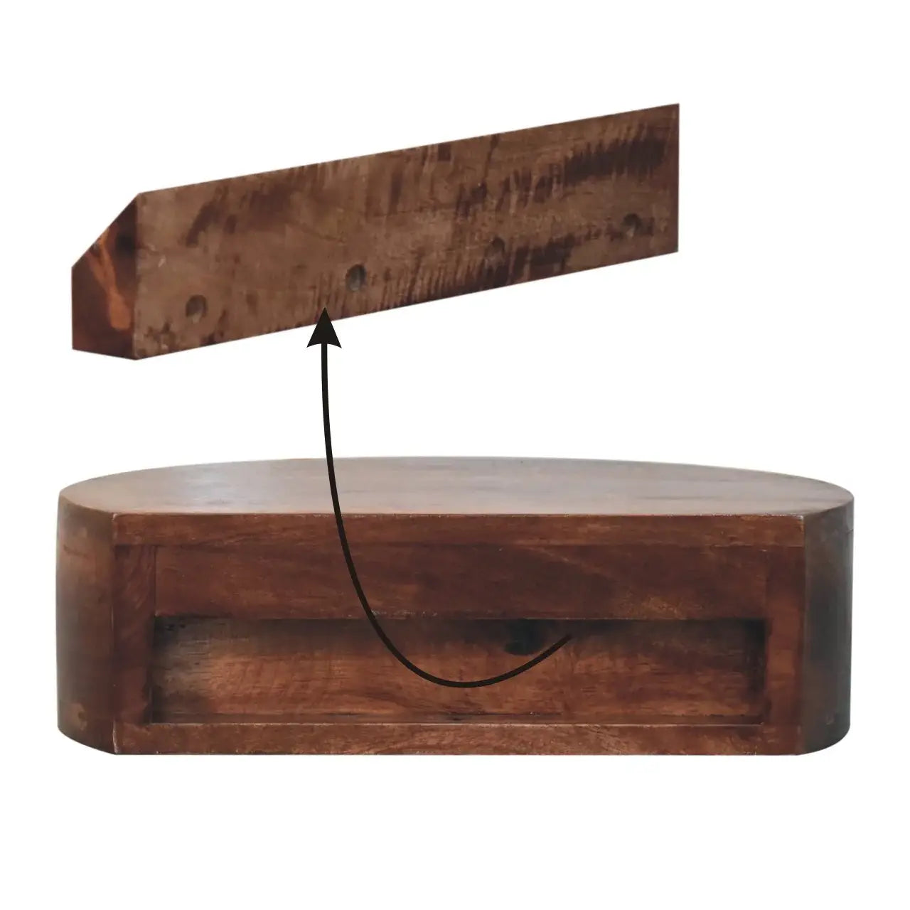 Honey Caramel Wall Mounted Rounded Bedside - Artisan Furniture - Flyclothing LLC