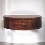 Honey Caramel Wall Mounted Rounded Bedside - Artisan Furniture - Flyclothing LLC