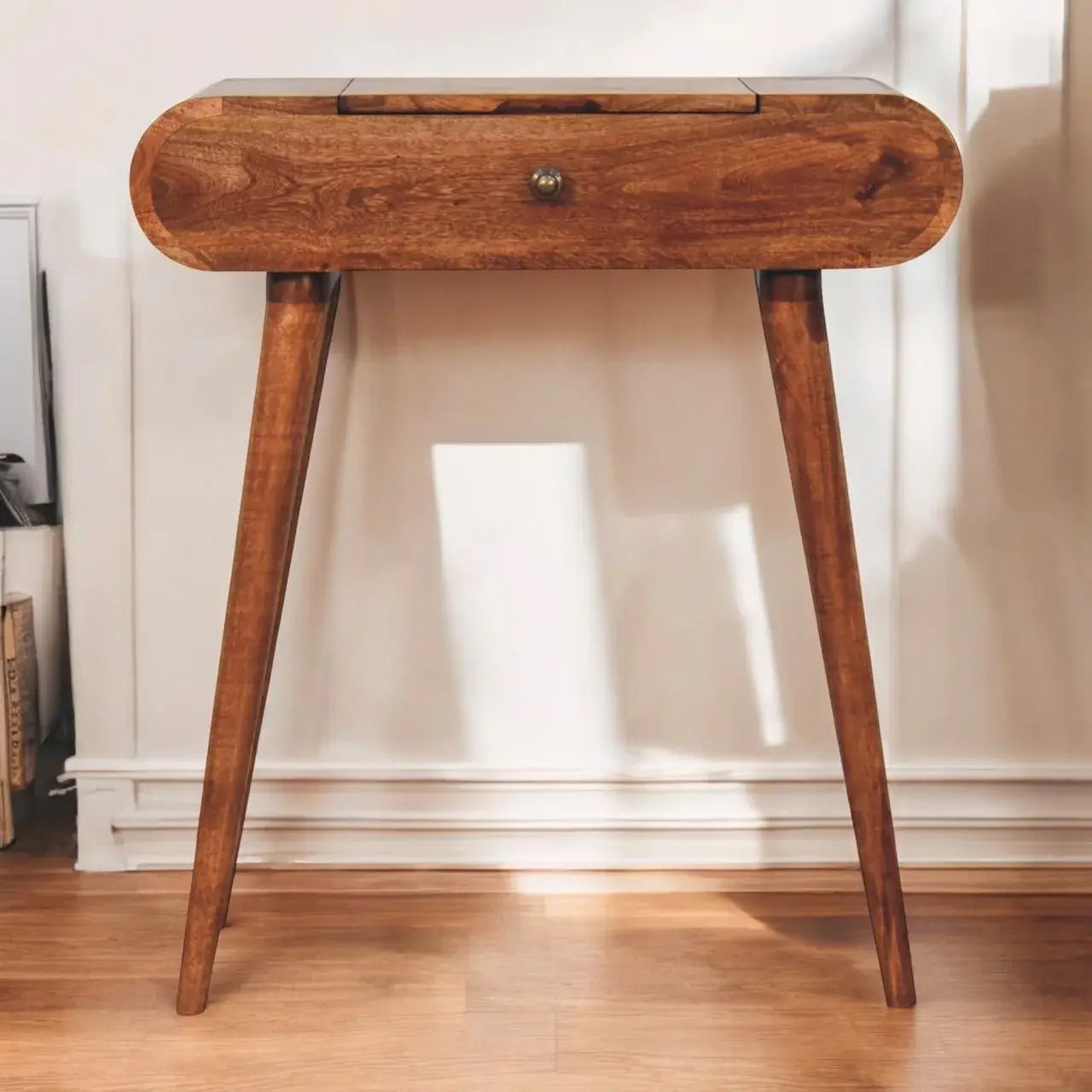 Artisan Furniture Mini Honey Caramel Dressing Table with Foldable Mirror - Artisan Furniture - Flyclothing LLC