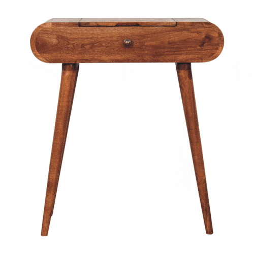 Artisan Furniture Mini Honey Caramel Dressing Table with Foldable Mirror - Artisan Furniture - Flyclothing LLC