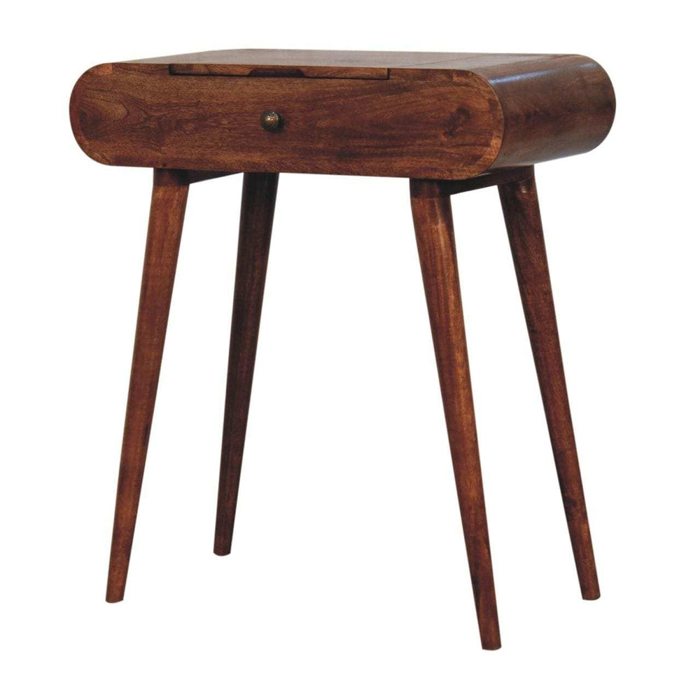 Artisan Furniture Mini Honey Caramel Dressing Table with Foldable Mirror - Artisan Furniture - Flyclothing LLC