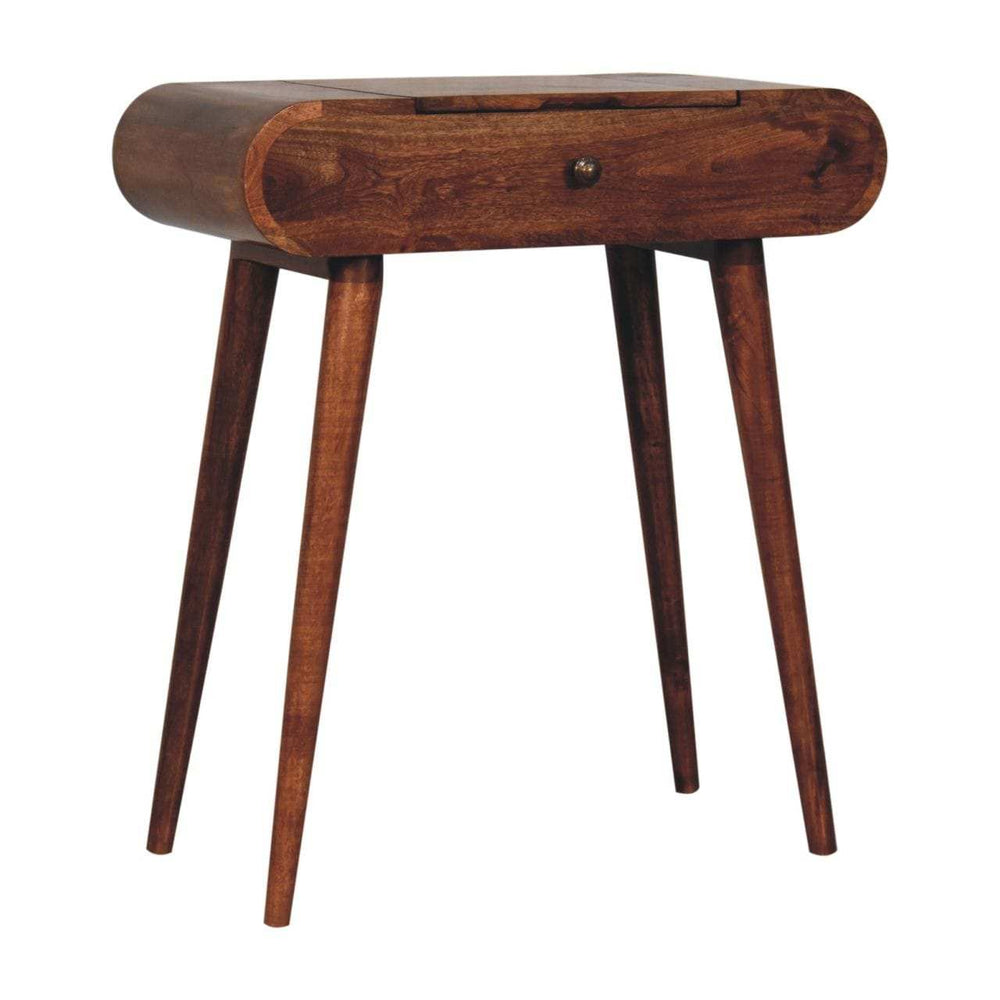 Artisan Furniture Mini Honey Caramel Dressing Table with Foldable Mirror - Artisan Furniture - Flyclothing LLC