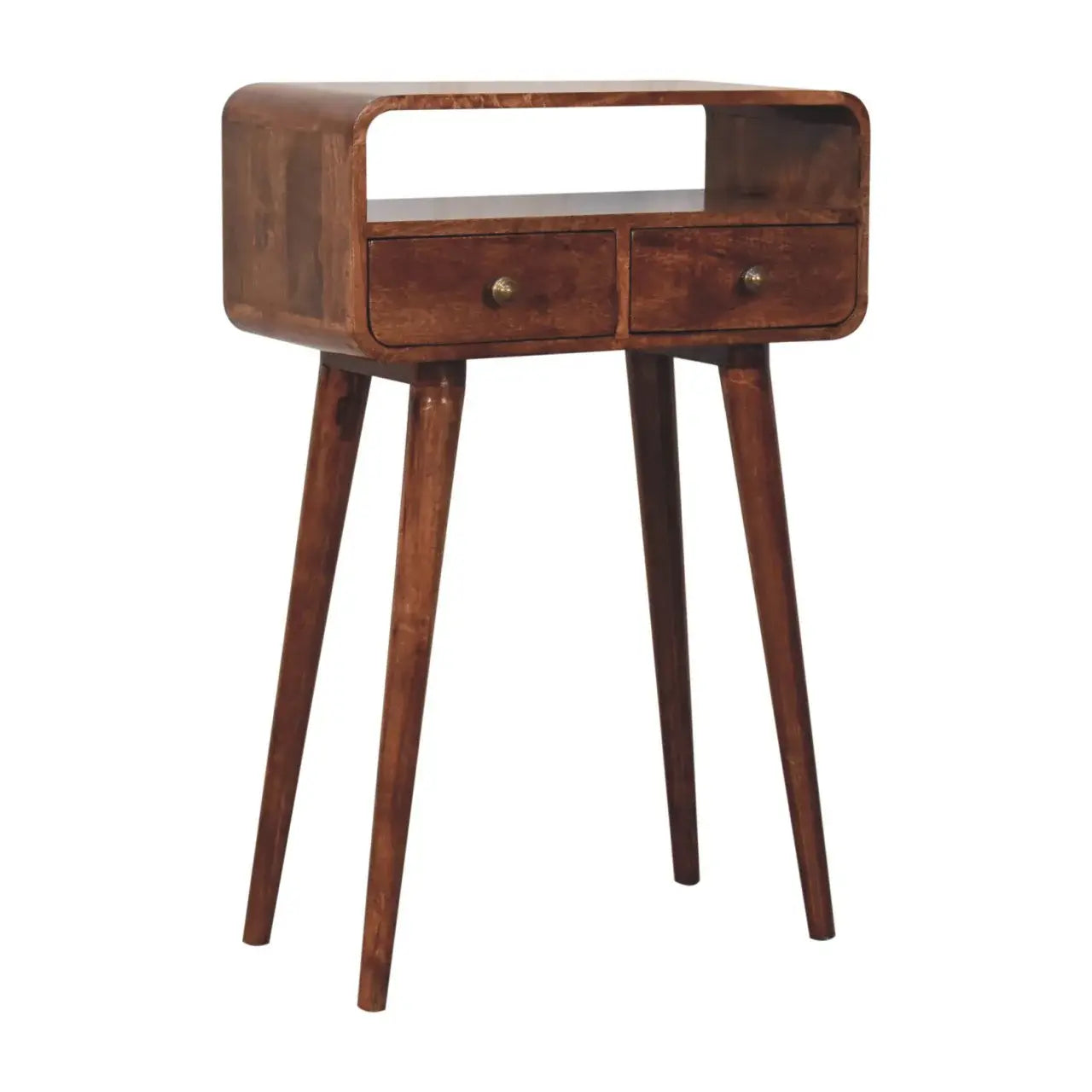 Artisan Furniture Mini Curved Honey Caramel Console Table - Artisan Furniture - Flyclothing LLC
